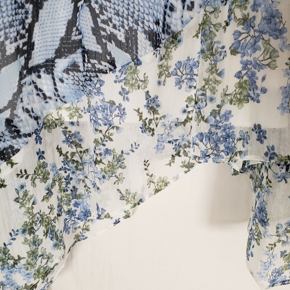 NWT INC International Concepts Blue Lattice Snake Print Skirt Sz 6 - Picture 5 of 8